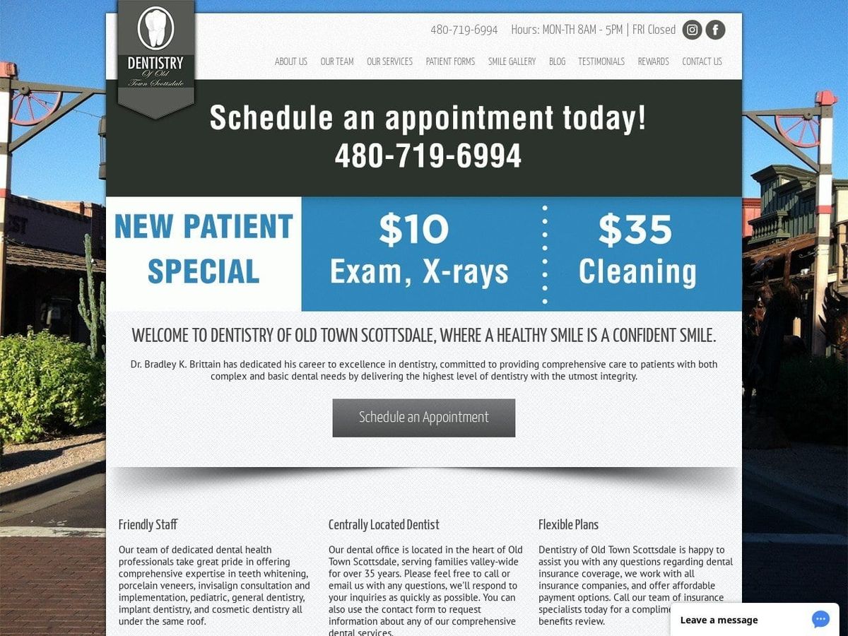 Dentistry of Old Town Scottsdale Website Screenshot from dentistryofoldtownscottsdale.com