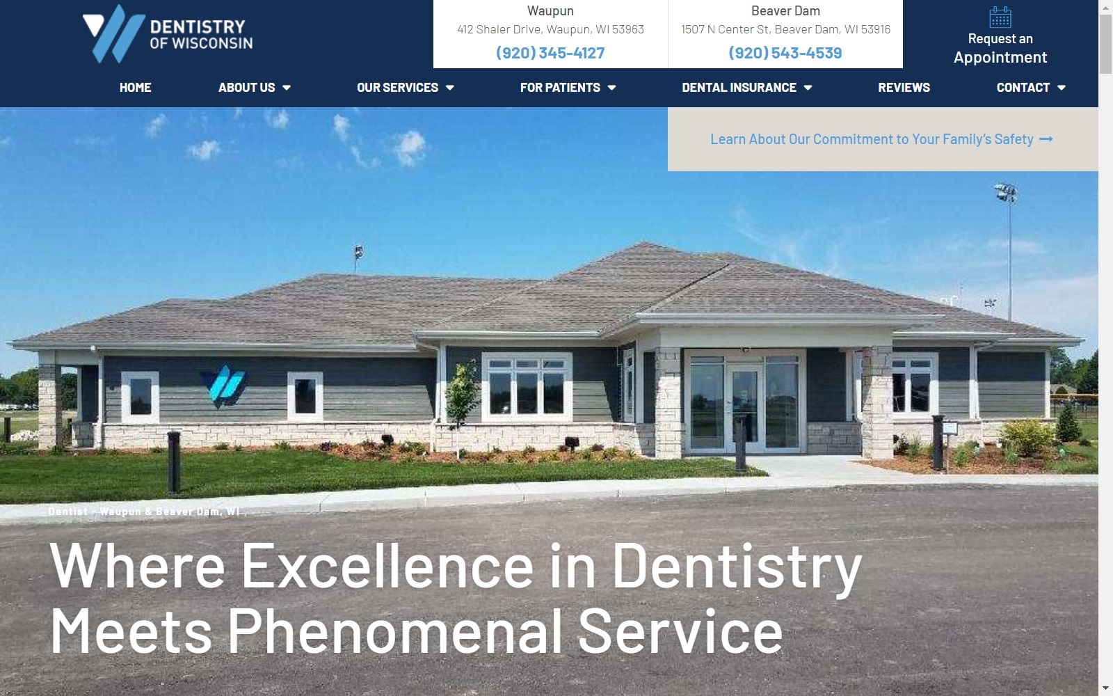 dentistryofwisconsin.com screenshot