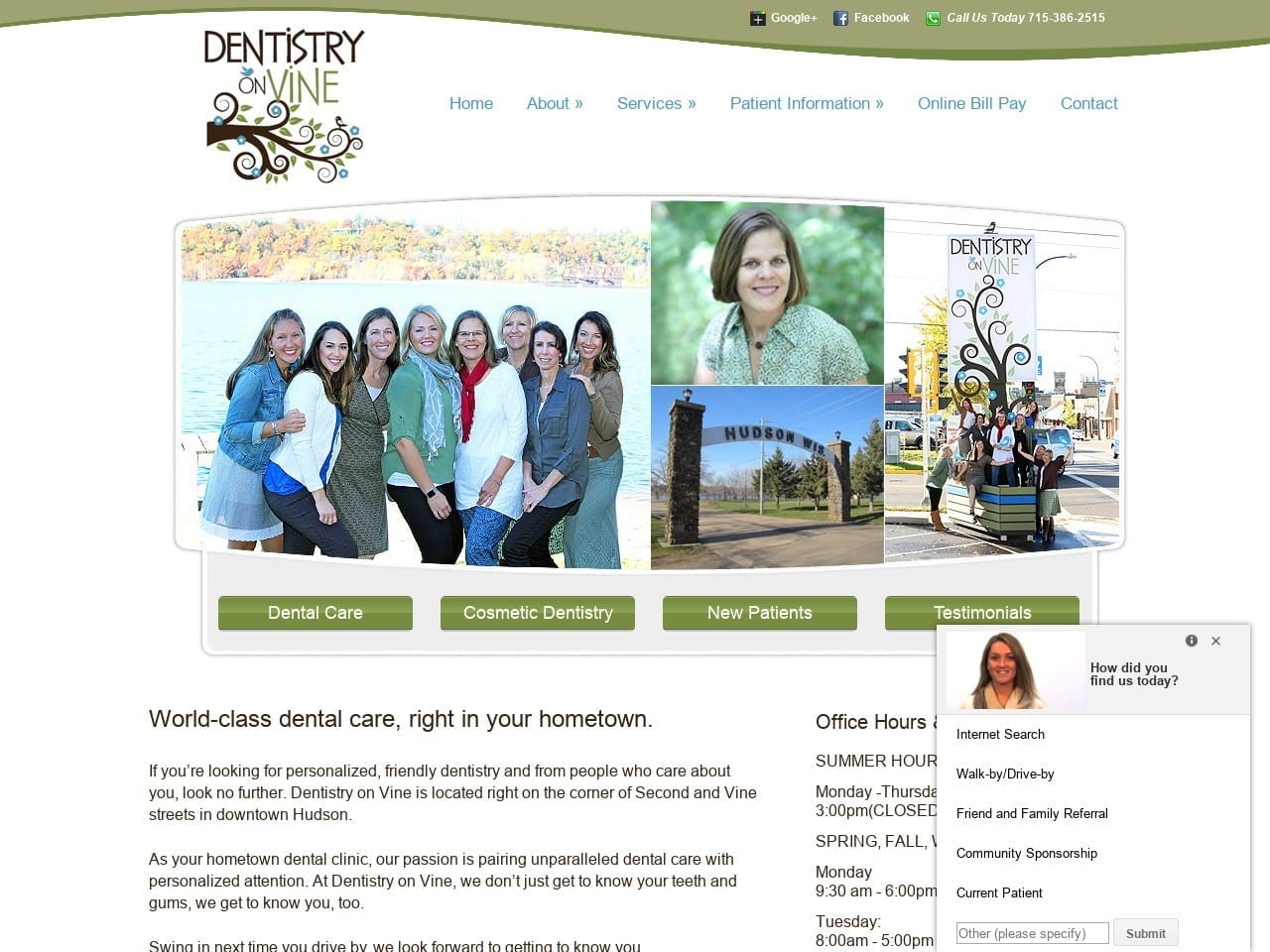 Dentistry On Vine Website Screenshot from dentistryonvine.com