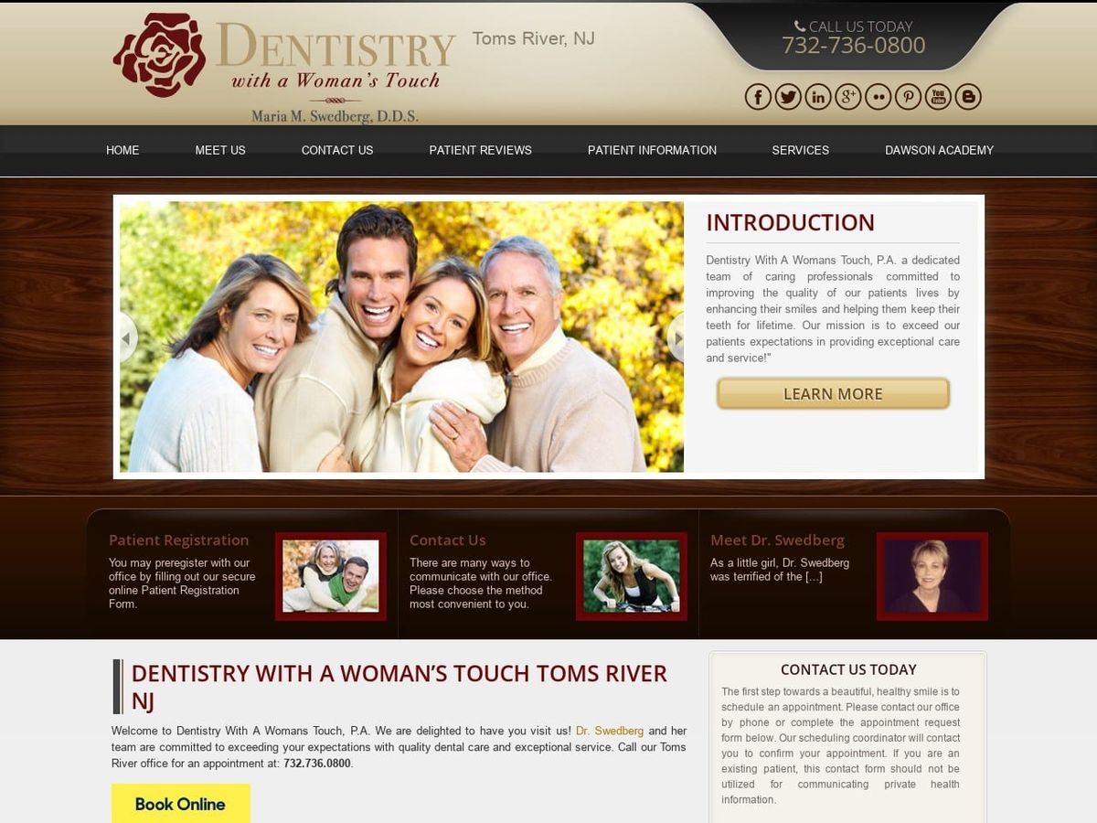 Dentistry With A Womans Touch Website Screenshot from dentistrywomanstouch.com