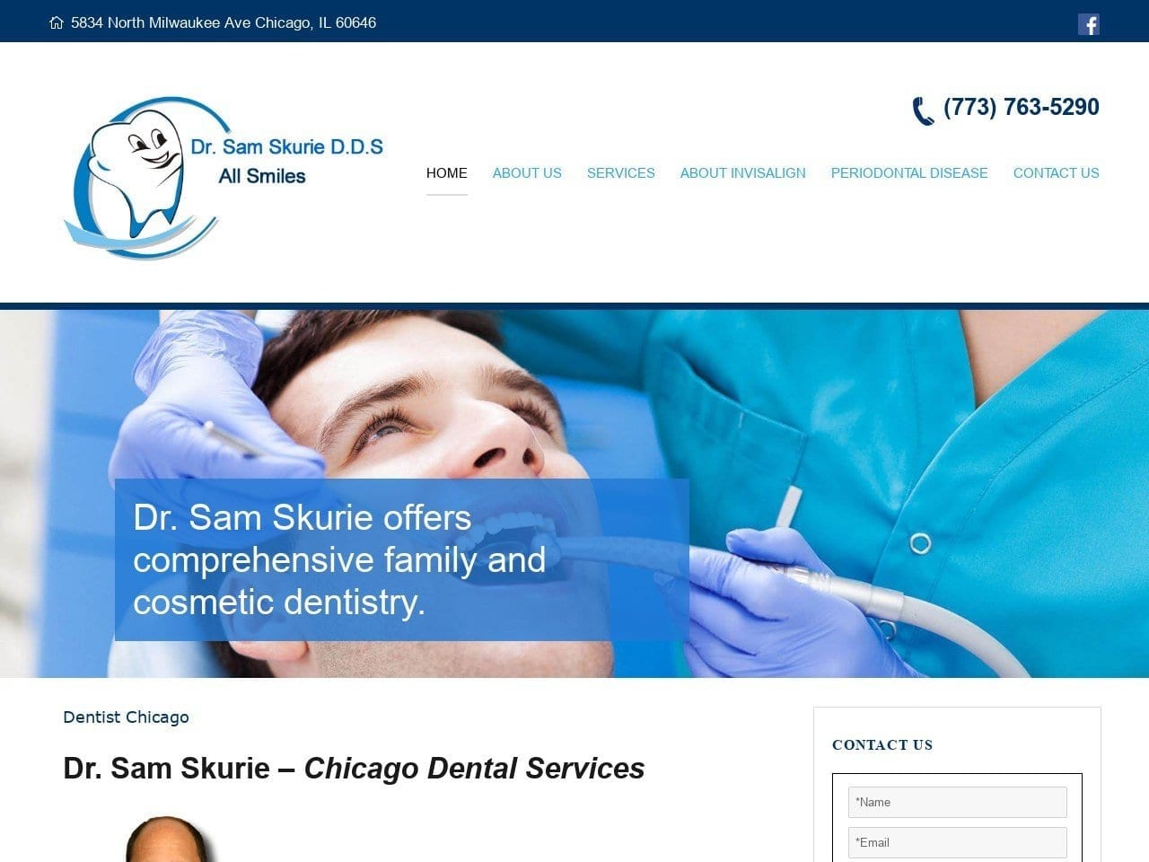 Samuel Skurie DDS Website Screenshot from dentistsam.com