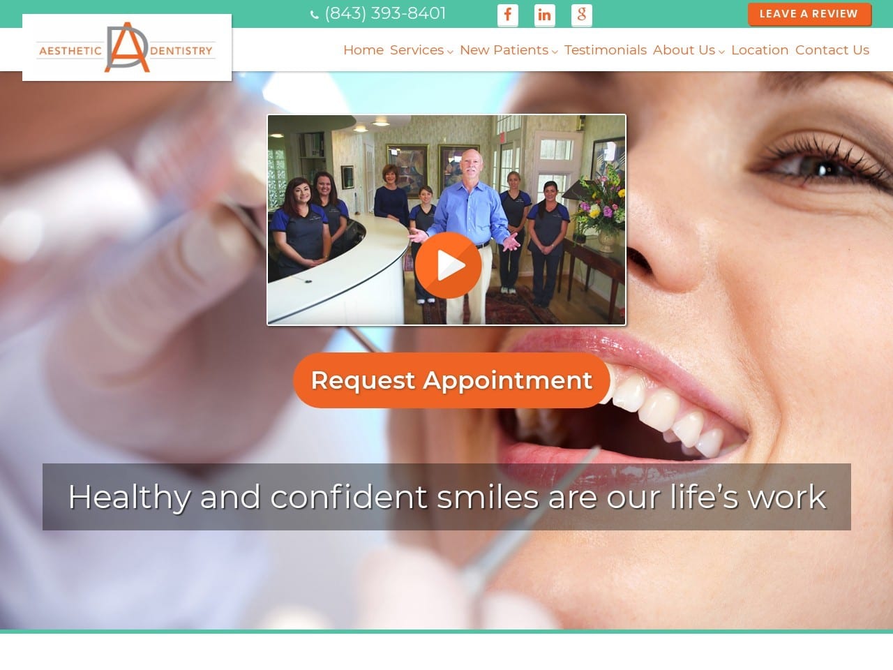 Aesthetic Dentistry Website Screenshot from dentistsc.com