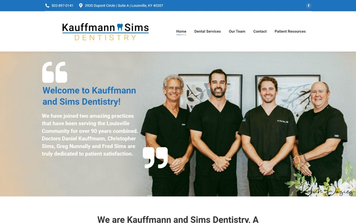 dentistslouisvilleky.com screenshot