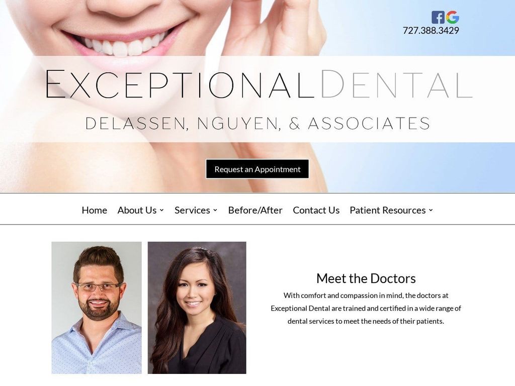 Exceptional Dental PA Sexton Patrick DDS Website Screenshot from dentistsofstpete.com