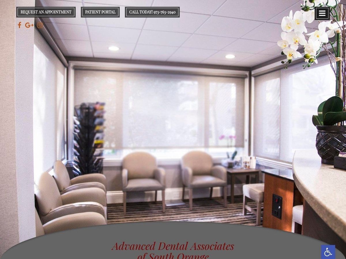 Advanced Dental Associates Website Screenshot from dentistsouthorange.com