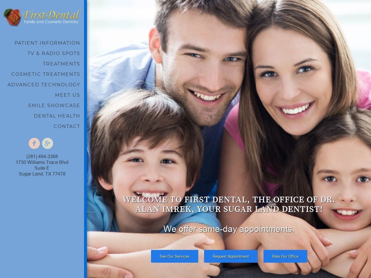 First Dental Website Screenshot from dentistsugarland.com