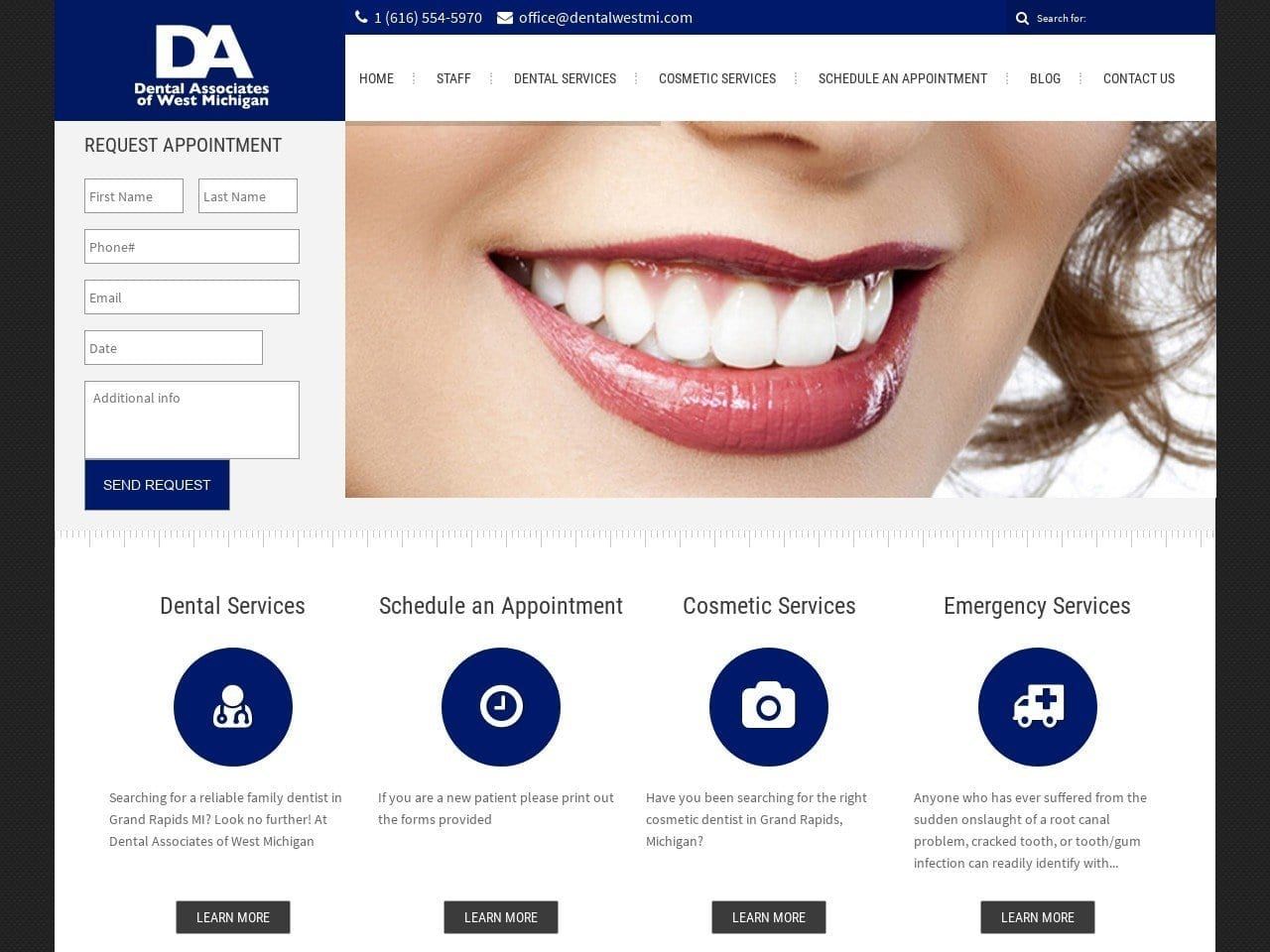 Dental Associates of West Michigan Website Screenshot from dentistwestmichigan.com