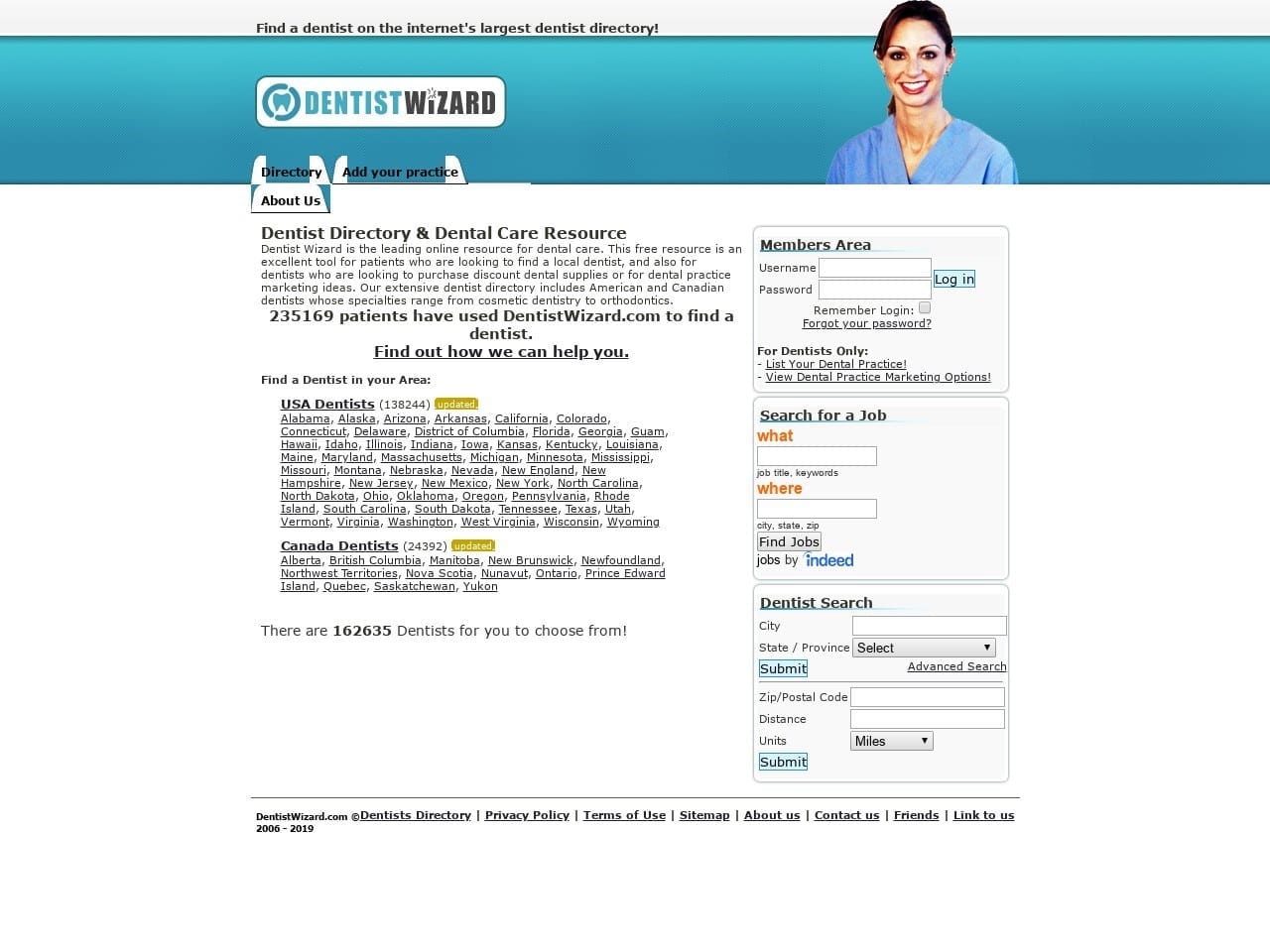 Dentistwizard Website Screenshot from dentistwizard.com