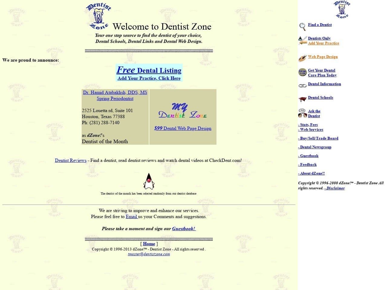 Dentist Zone Website Screenshot from dentistzone.com
