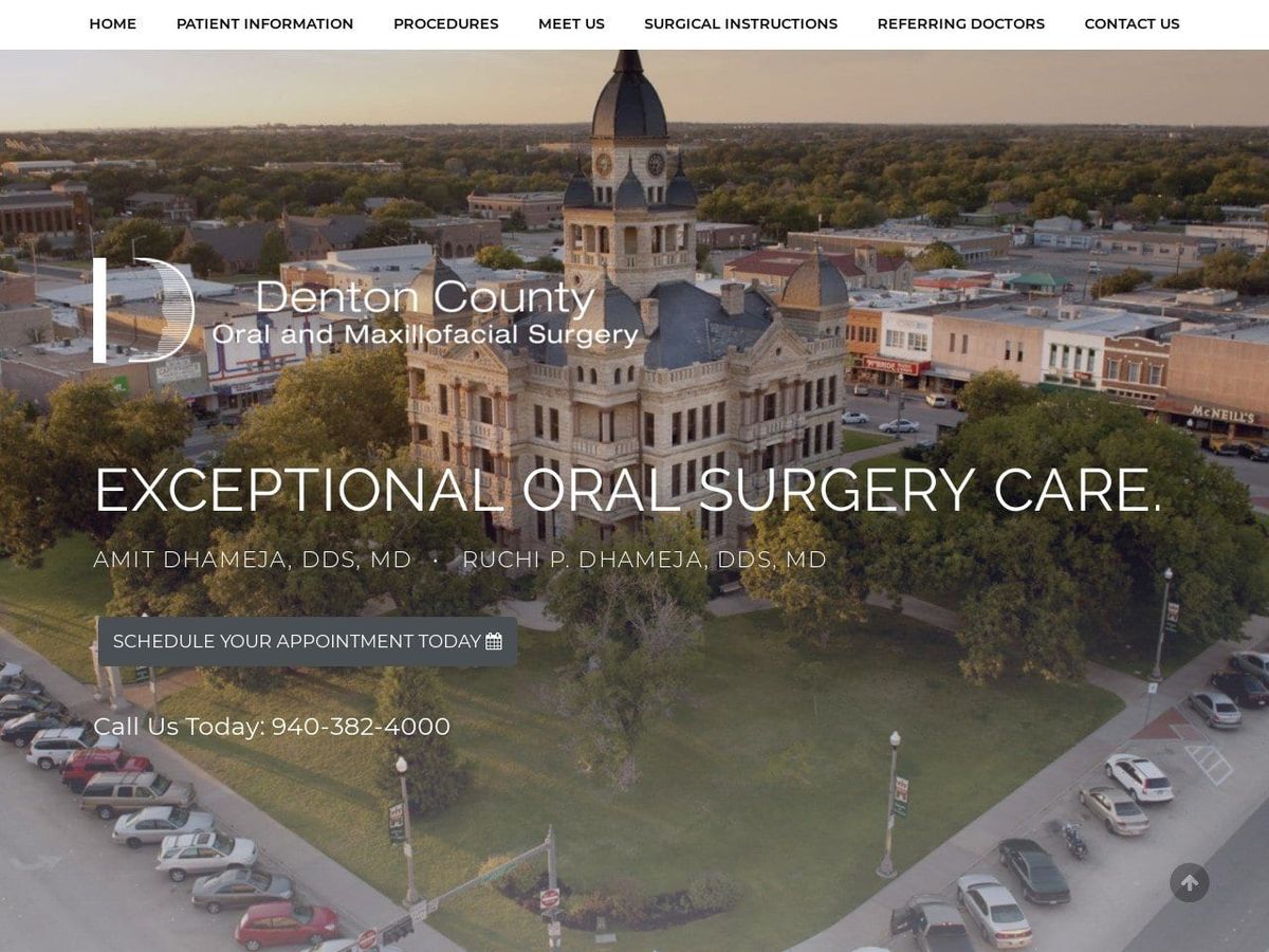 Denton County Oral and Maxillofacial Surgery Website Screenshot from dentonoralsurgery.com