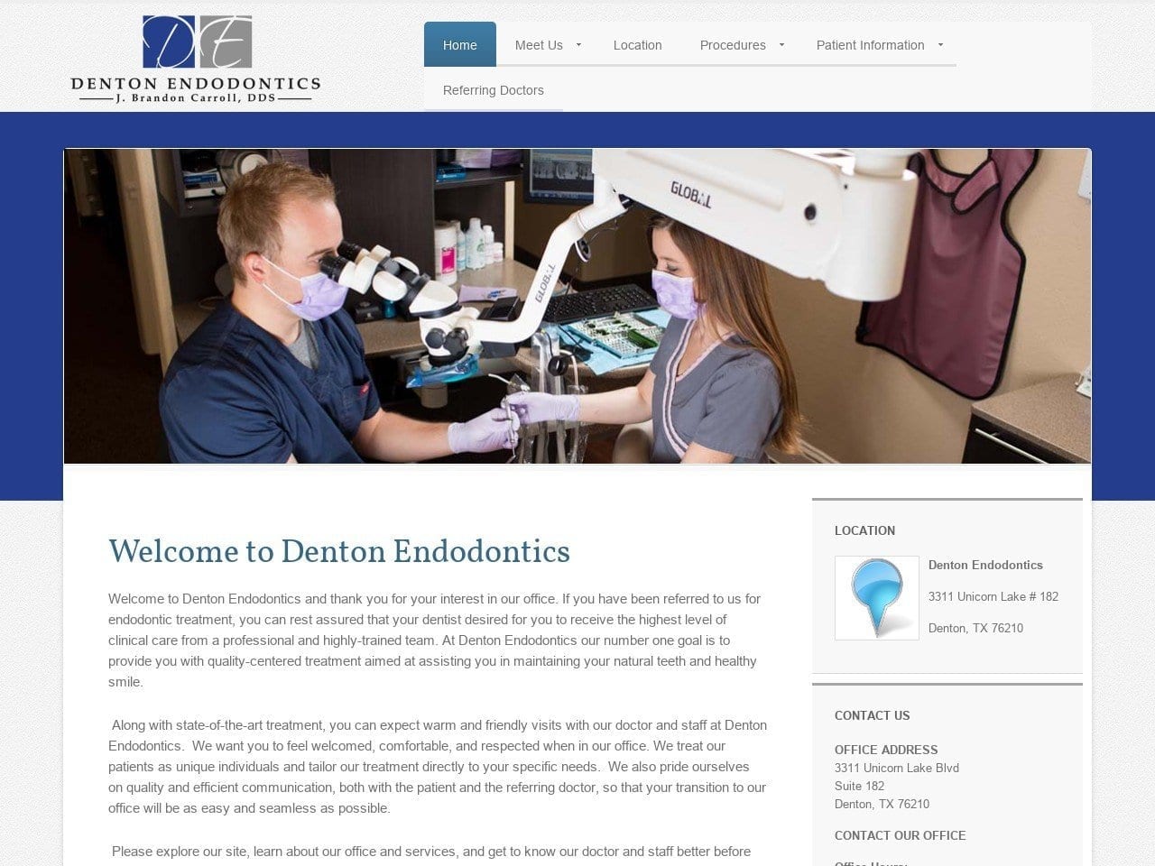 Denton Endodontics J. Brandon Carroll D.D.S. Website Screenshot from dentontxendo.com