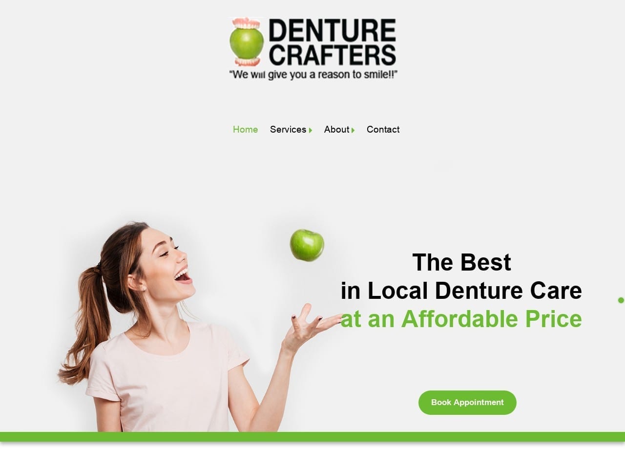 Denture Crafters LLC Website Screenshot from denturecraftersllc.com