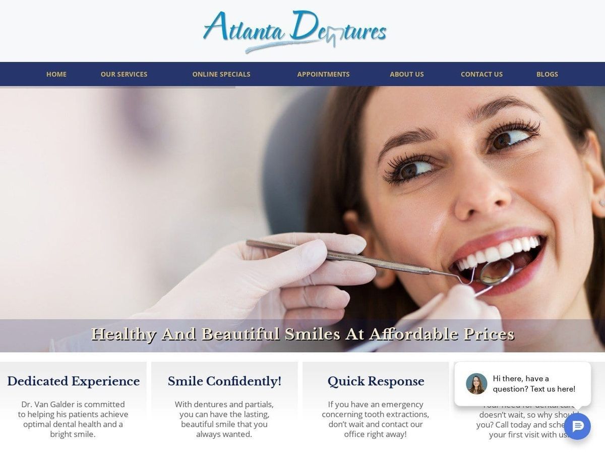 Atlanta Dentures Website Screenshot from denturesandextractions.com