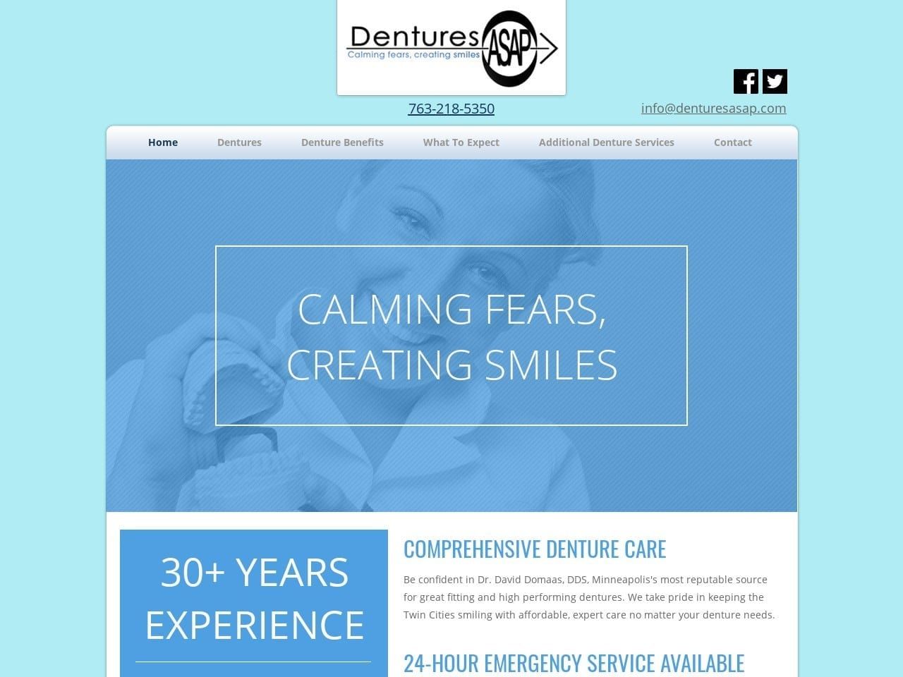 Dentures Asap Website Screenshot from denturesasap.com