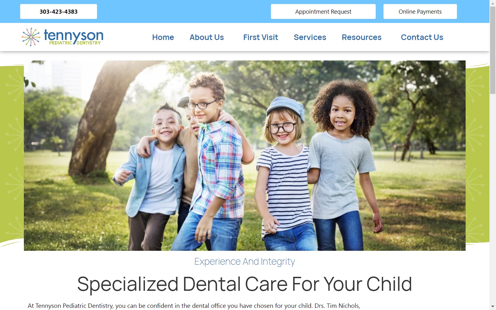 denverkidsdentist.com screenshot