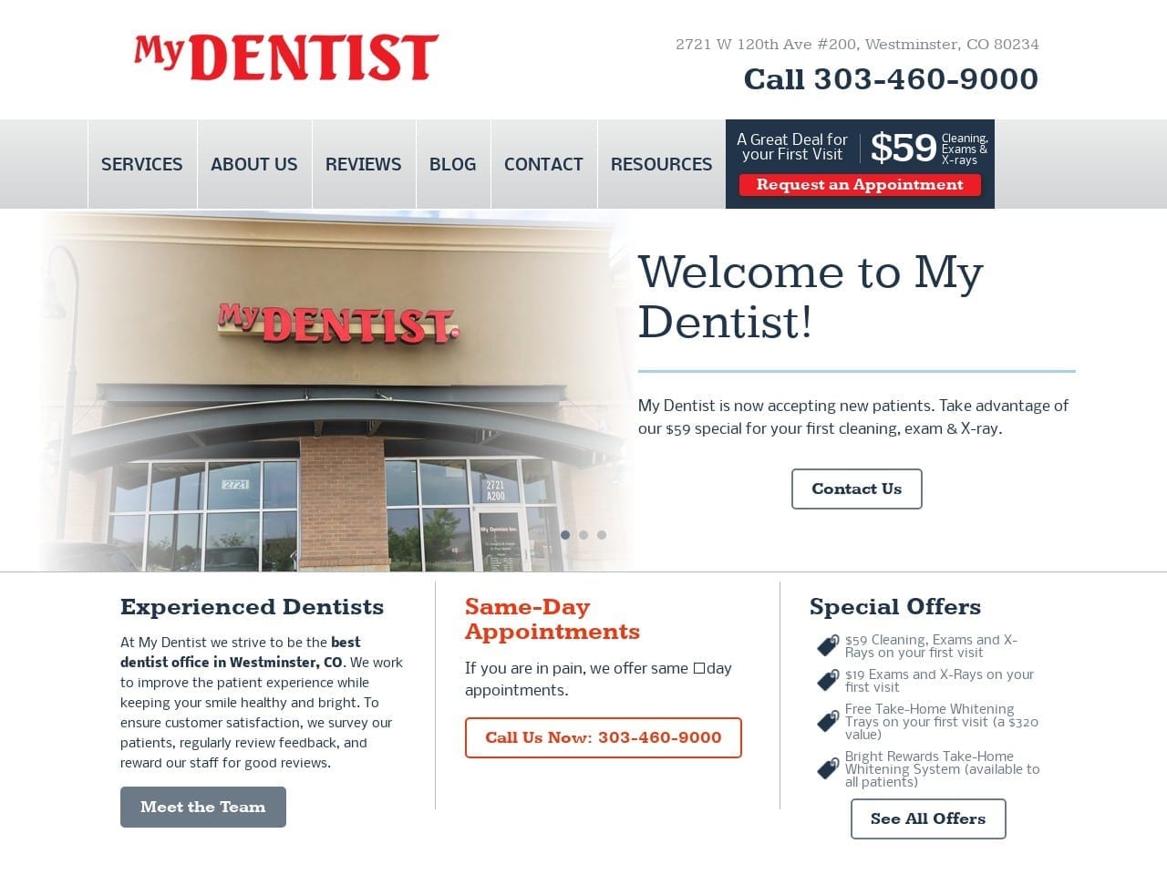 My Dentist Website Screenshot from denversbestdentists.com