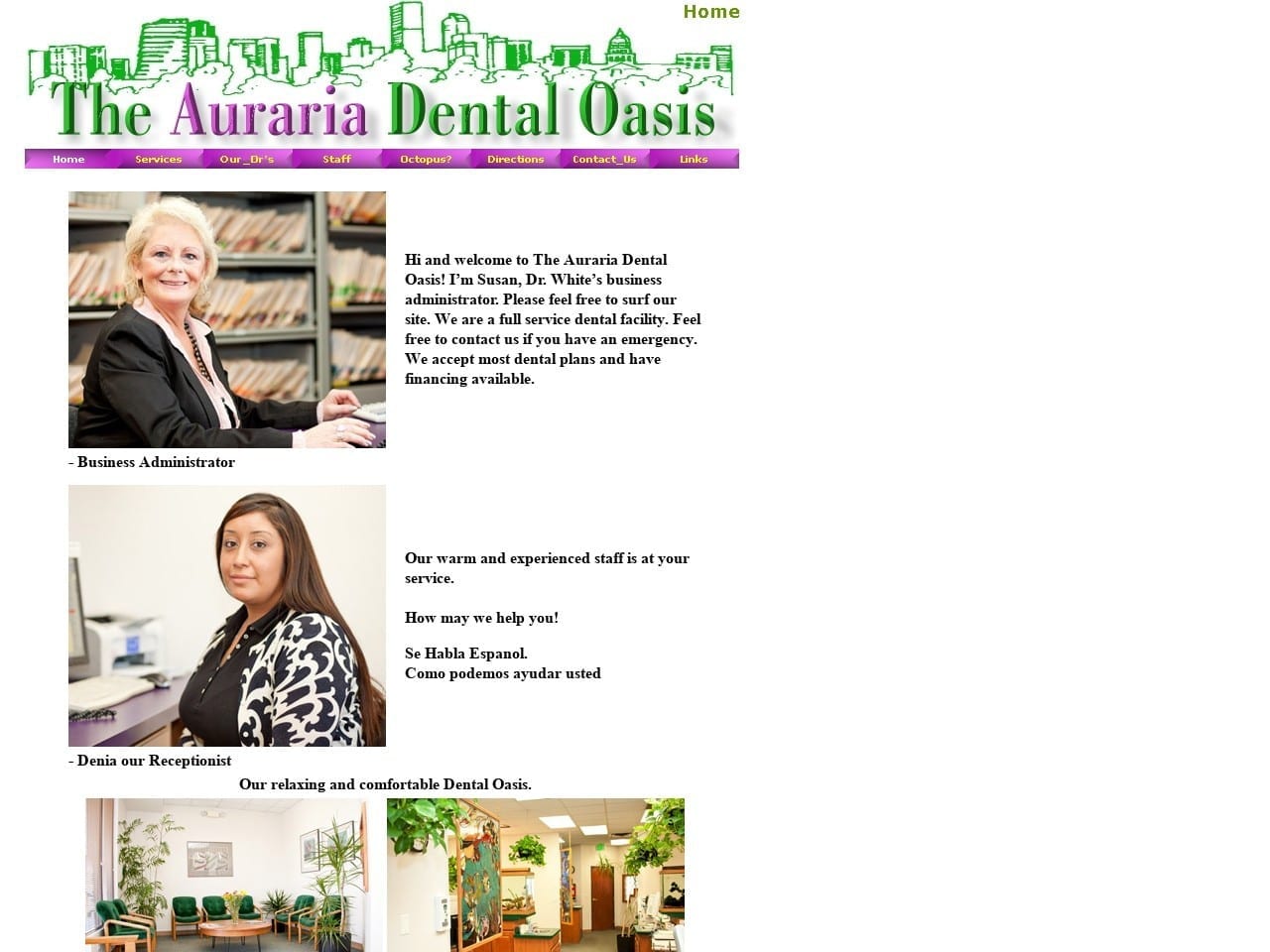 Auraria Dental Oasis Website Screenshot from denversdentaloasis.com