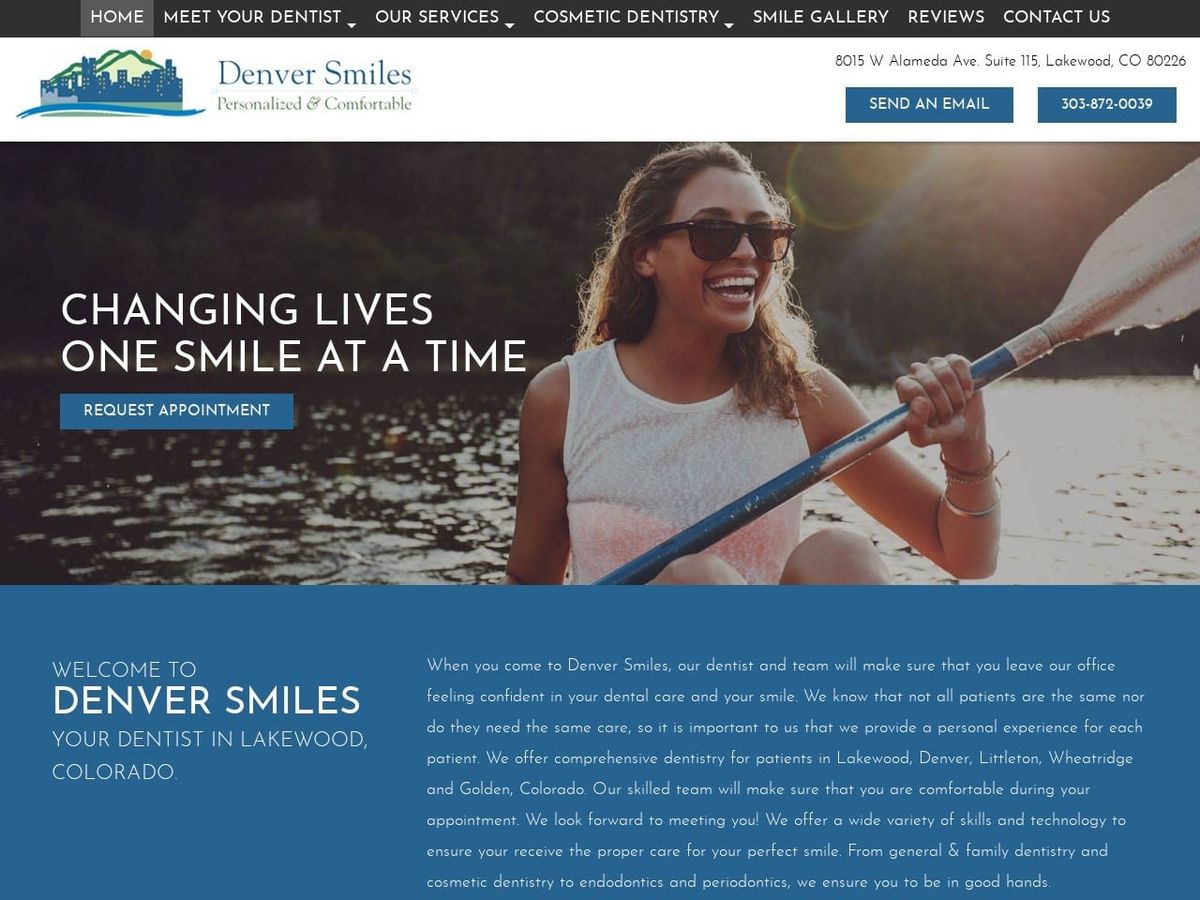 Park Central Dental Group Website Screenshot from denversmiles.com