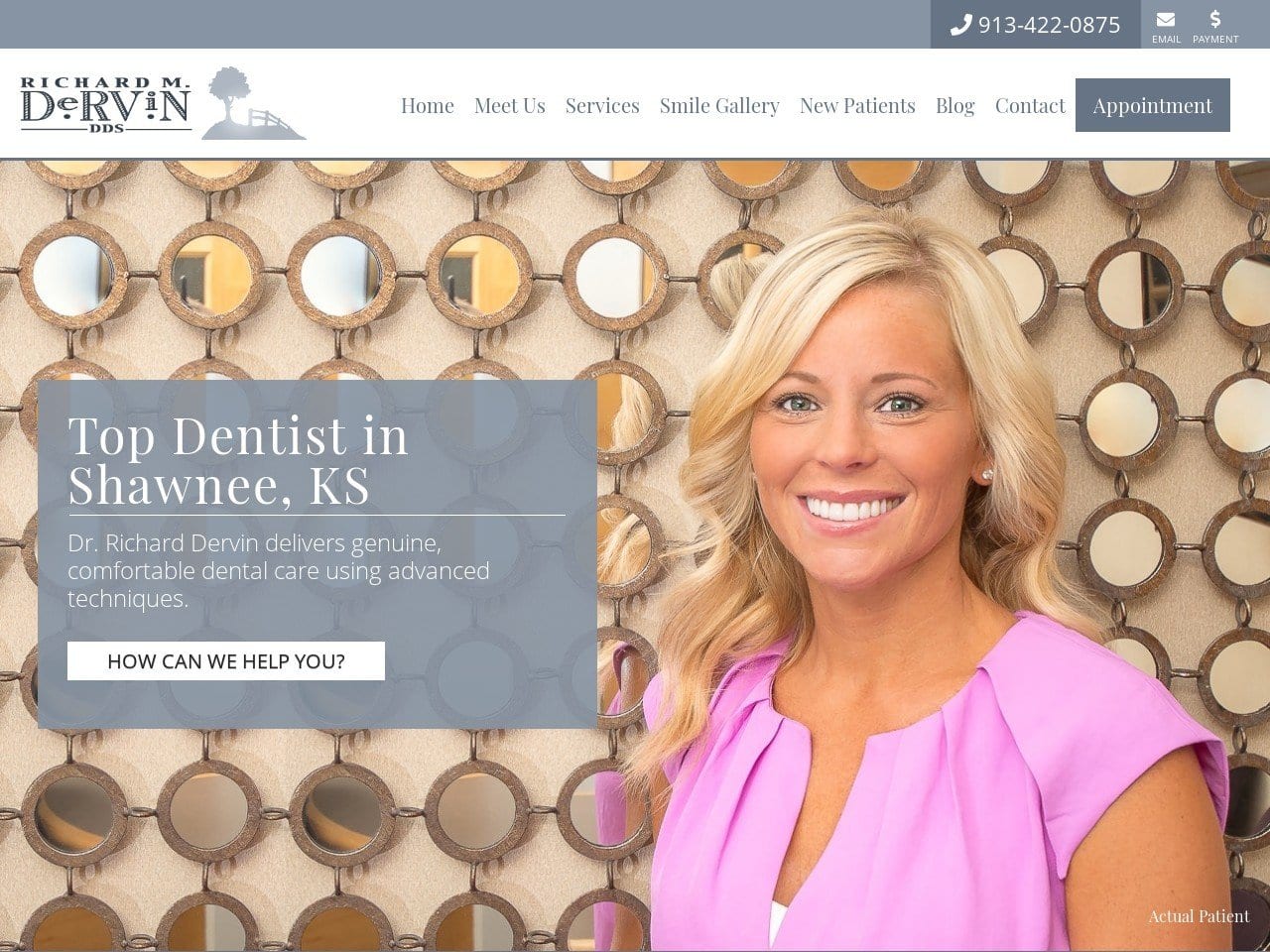 Richard M. Dervin DDS Website Screenshot from dervindental.com