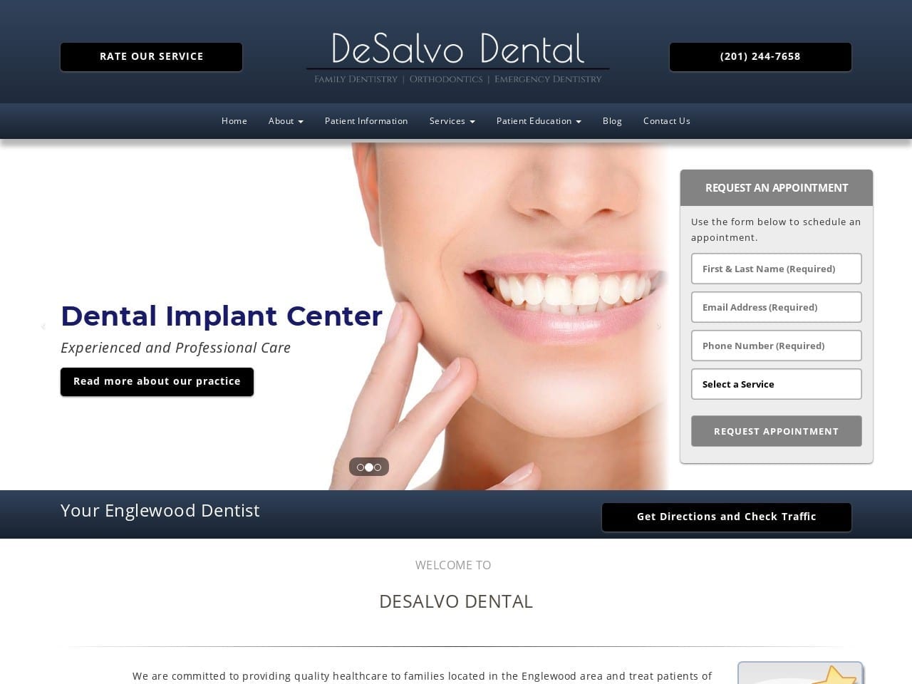 Dr. Patricia DeSalvo Website Screenshot from desalvodental.com