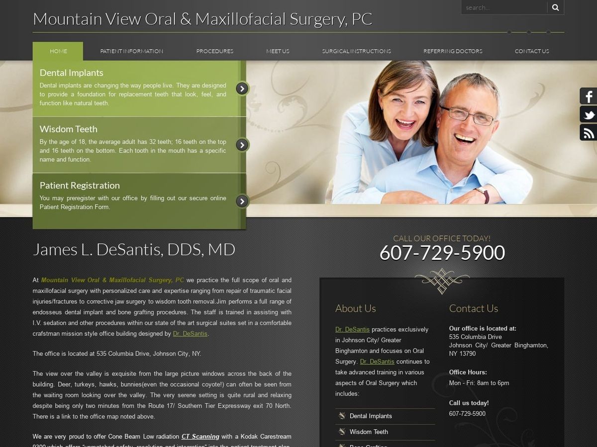 Mountain View Oral Website Screenshot from desantisoralsurgery.com