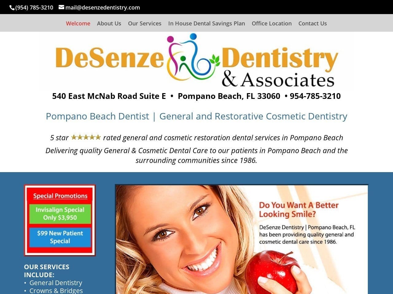 Philip S Desenze Dds Pa Website Screenshot from desenzedentistry.com