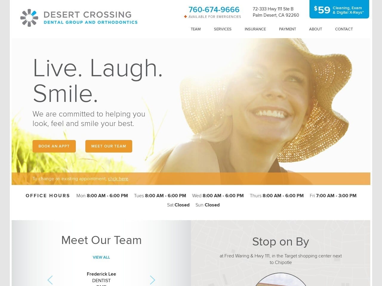 Desert Crossing Dental Website Screenshot from desertcrossingdental.com