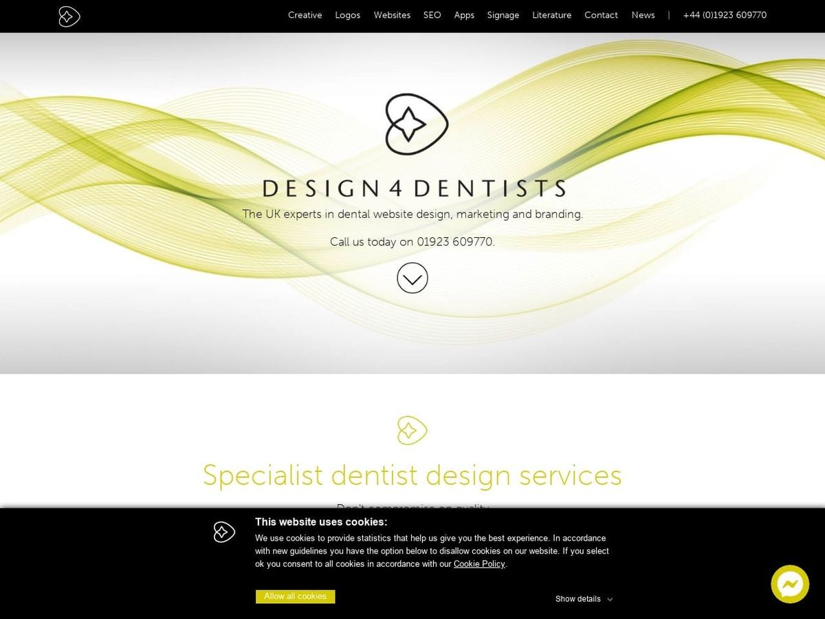 Design4 Dentists Website Screenshot from design4dentists.com