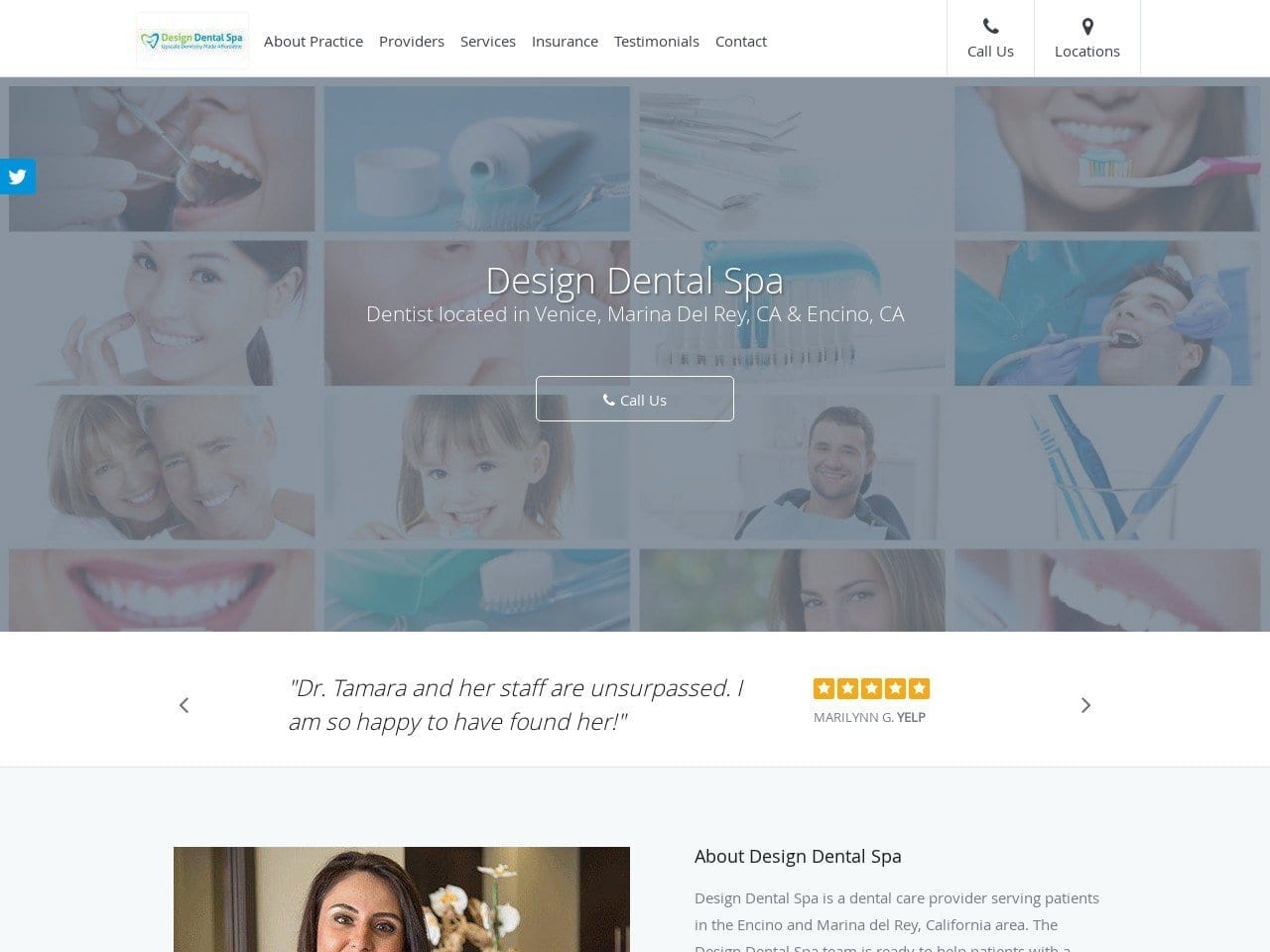 Design Dental Spa Tamara Matevosyan DDS Website Screenshot from designdentalspa.com