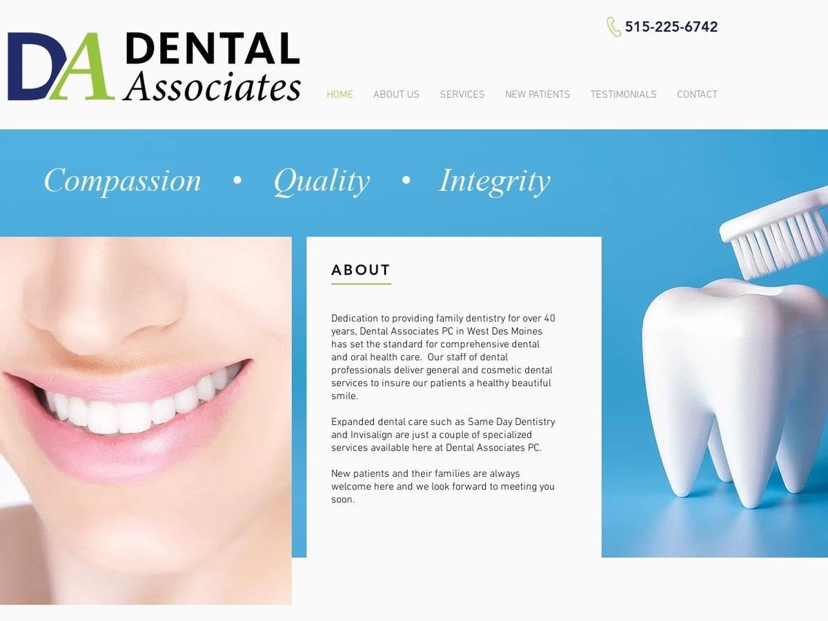 Dental Associates PC Website Screenshot from desmoines-dentalassociates.com