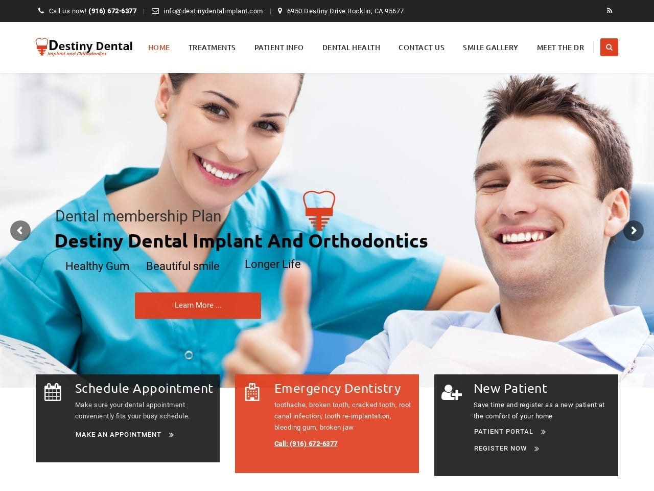 Destiny Dental Implant Center Website Screenshot from destinydentalimplant.com