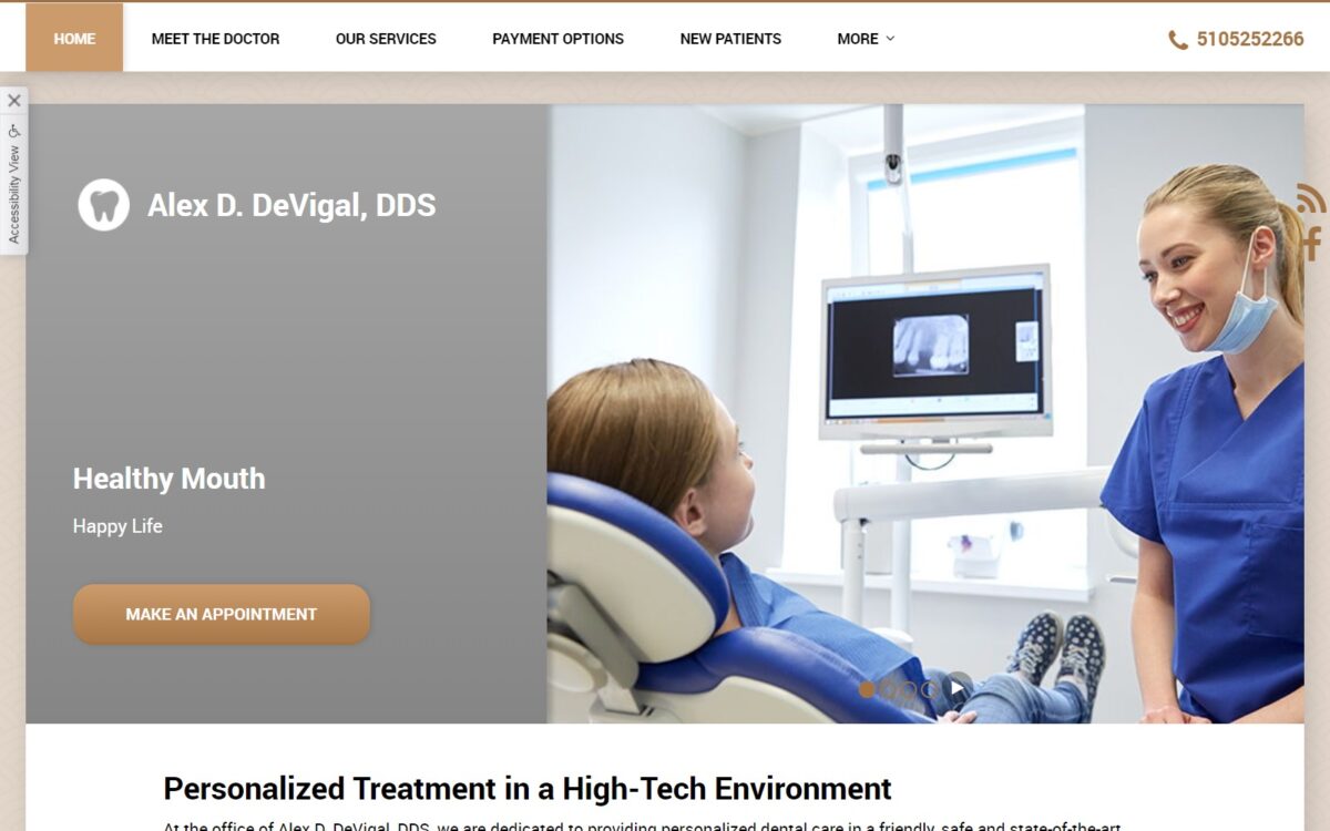 devigaldentistry.com screenshot