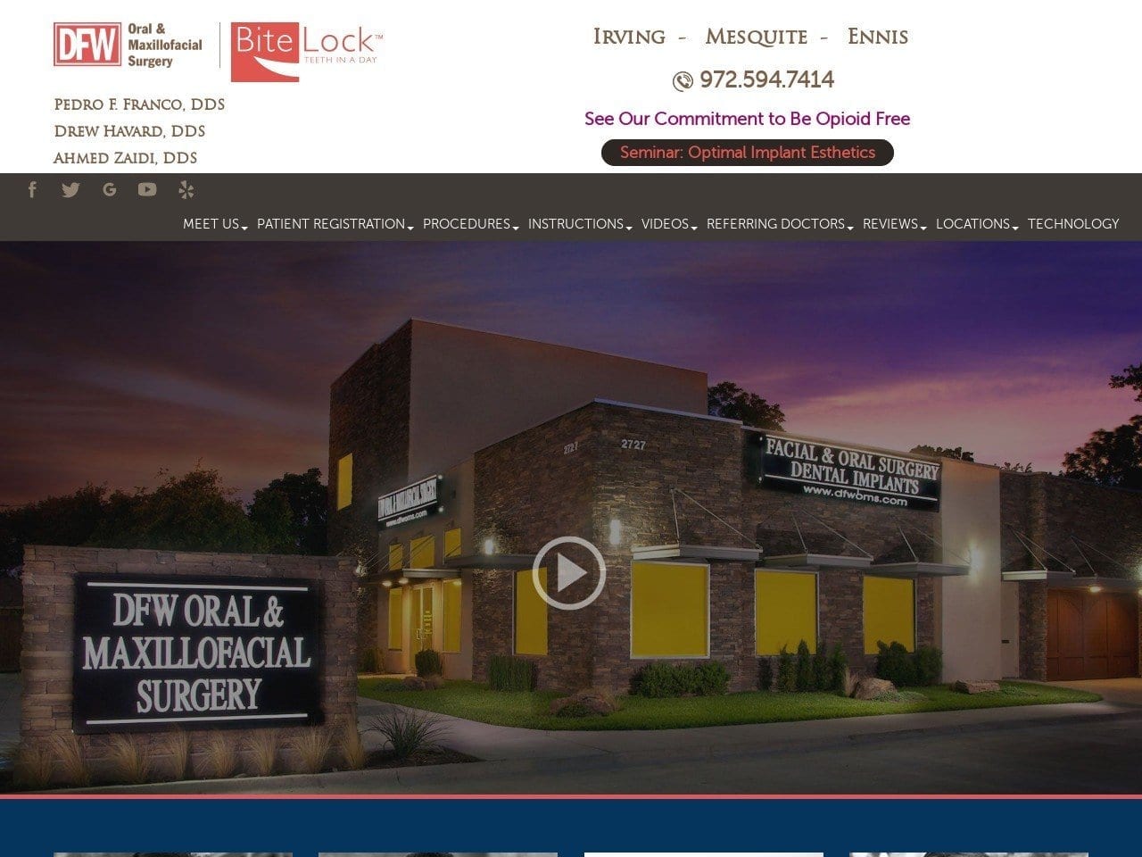 Dfw Oral Dentist Website Screenshot from dfwoms.com