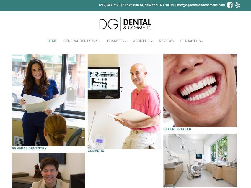 DG Dental & Cosmetic Website Screenshot from dgdentalandcosmetic.com