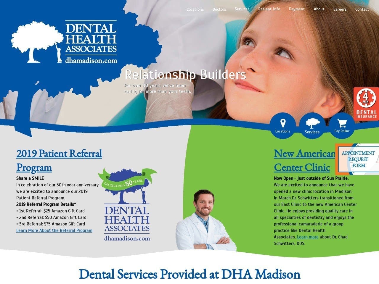 Dental Health Orthodontics Website Screenshot from dhamadison.com