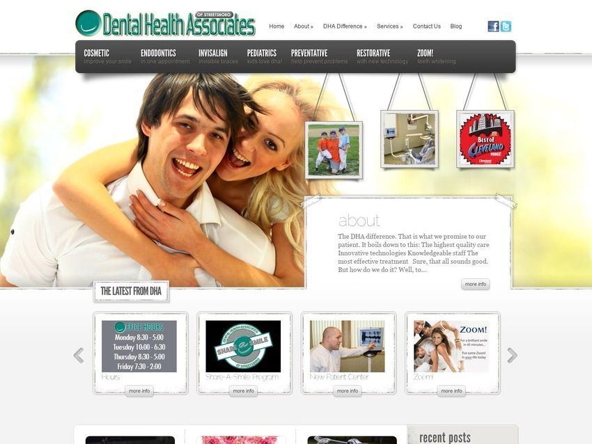 Dental Health Associates of Streetsboro Website Screenshot from dhastreetsboro.com