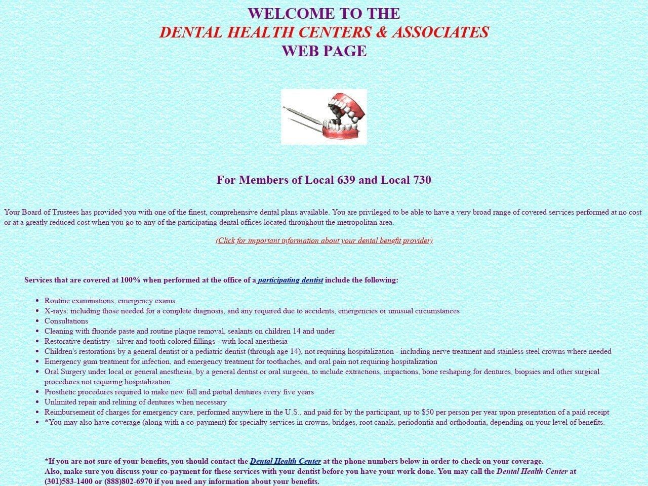Dental Health Center Website Screenshot from dhcandassociates.com