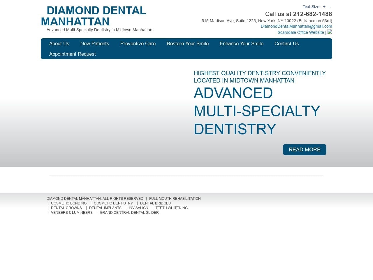 Grand Central Dental Group Website Screenshot from diamond-dental.com