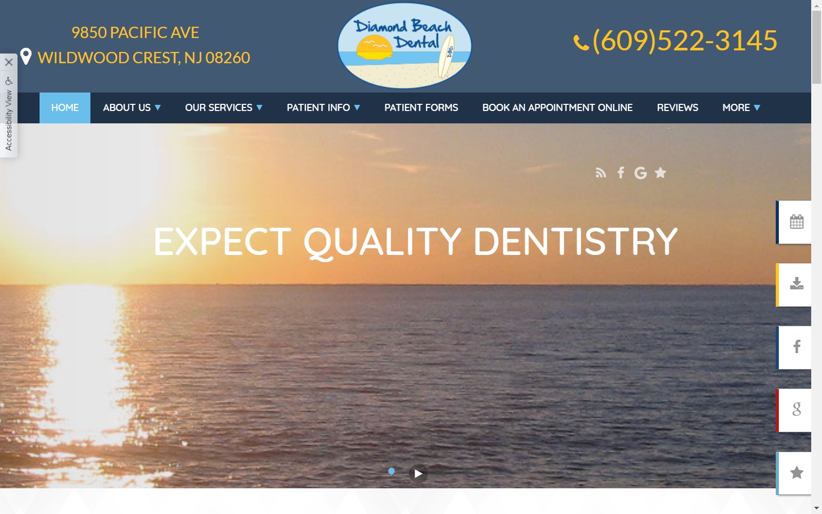 diamondbeachdental.com screenshot