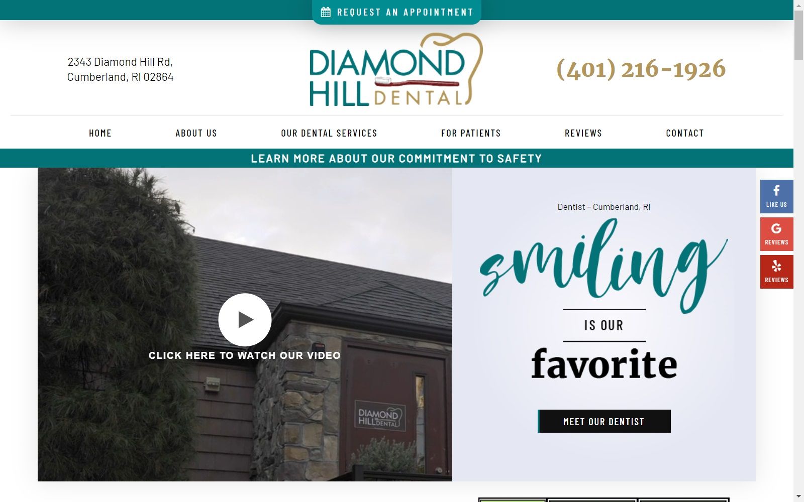 diamondhilldental.com screenshot