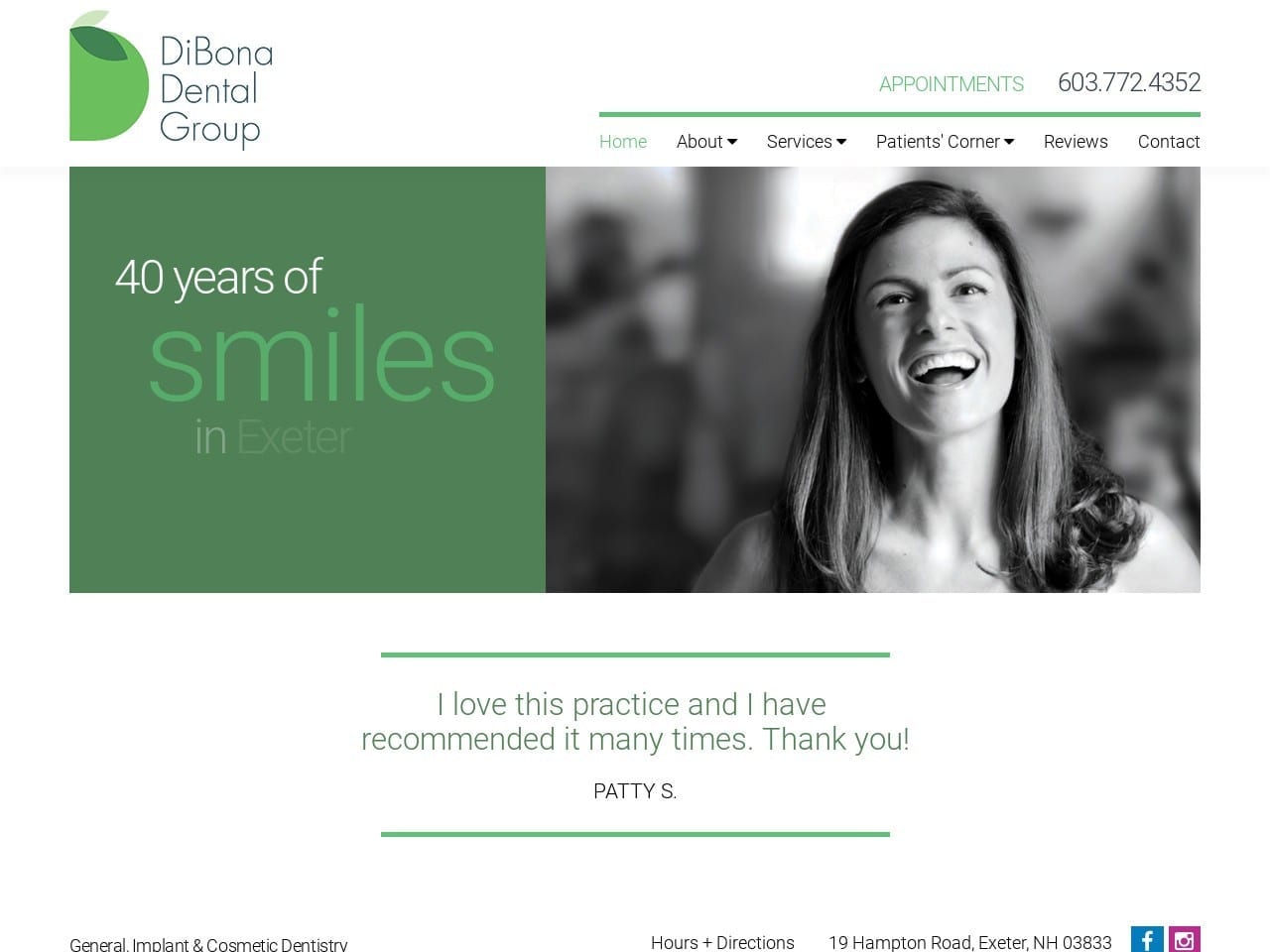 DiBona Dental Group Website Screenshot from dibonadentalgroup.com