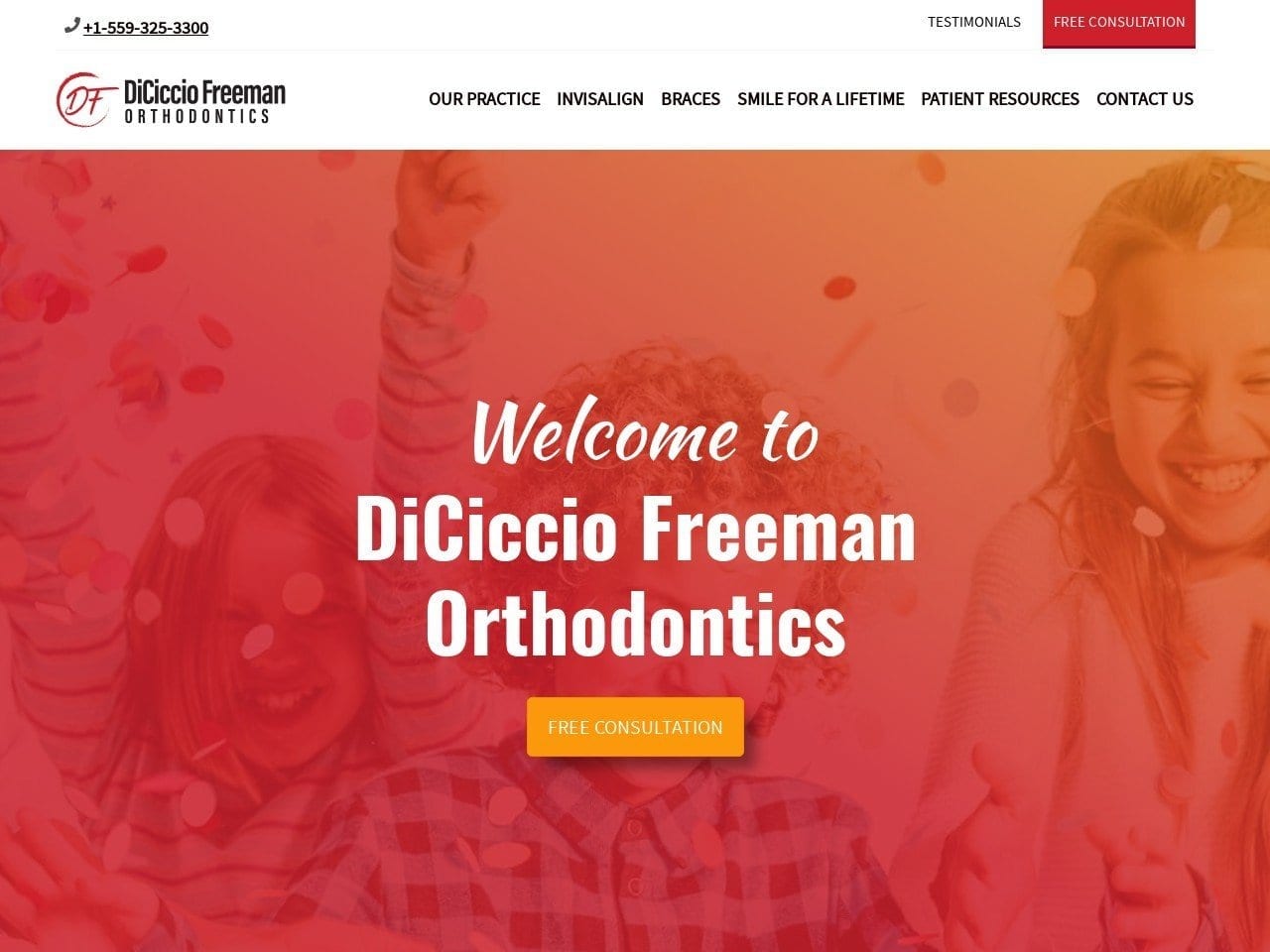 DiCiccio Orthodontics Website Screenshot from diciccioortho.com