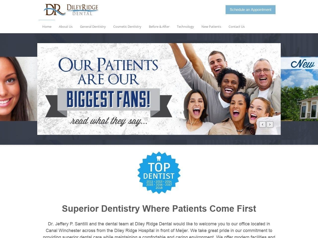 Diley Ridge Dental Website Screenshot from dileyridgedental.com