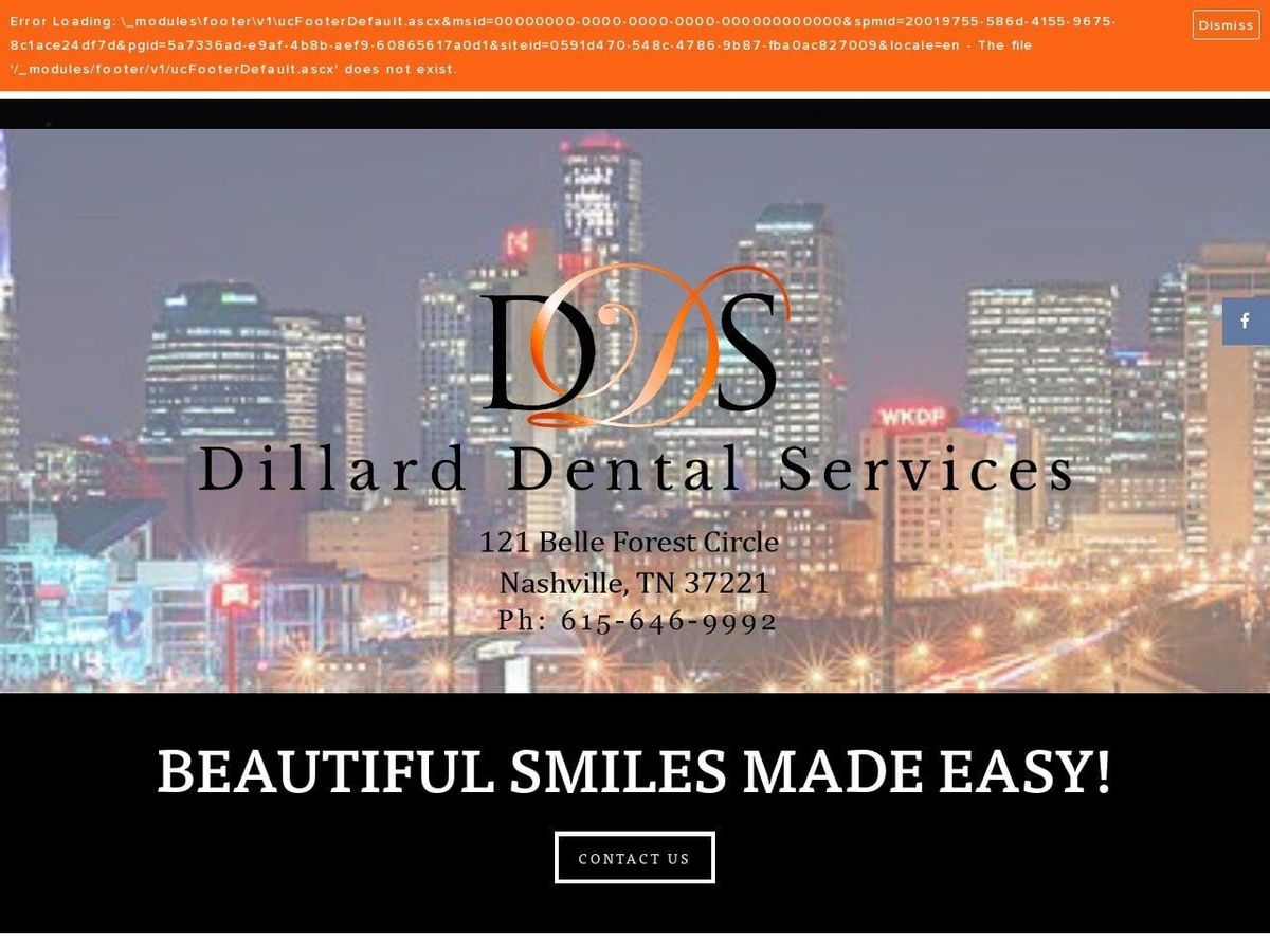 Leslie Dillard DDS Website Screenshot from dillarddentalservices.com