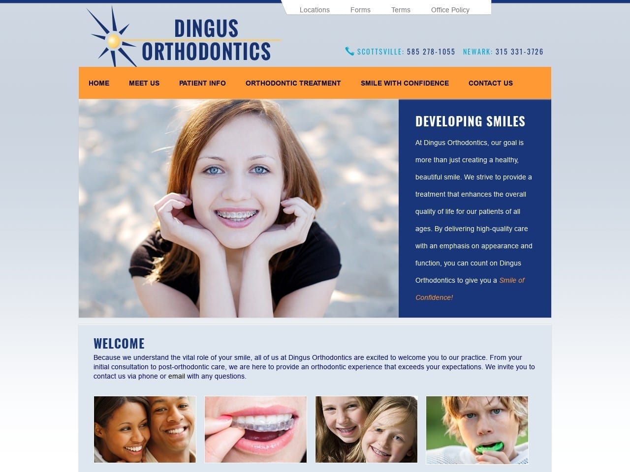 Dingus Orthodontics Website Screenshot from dingusortho.com