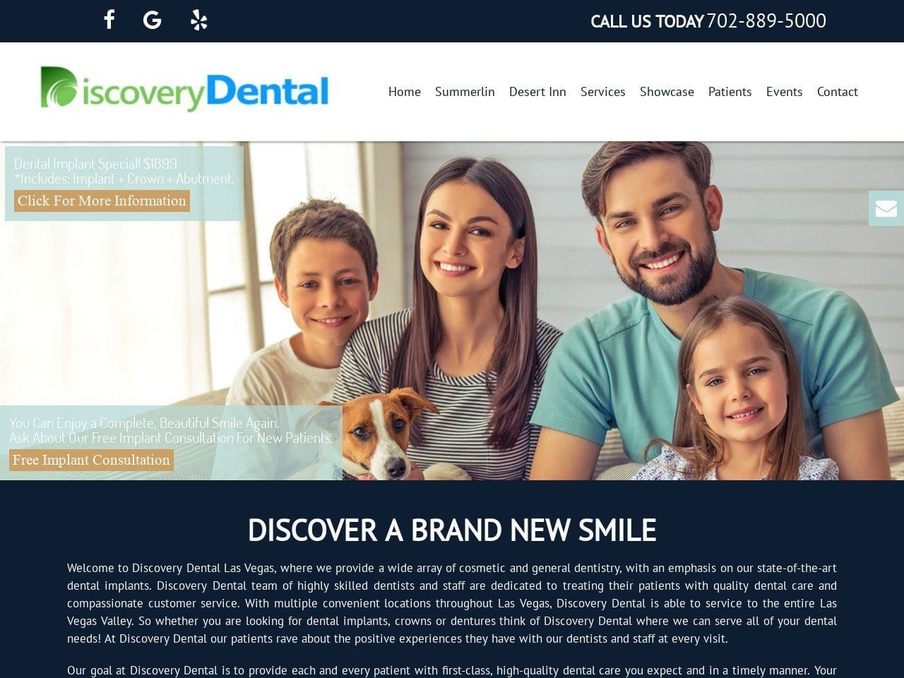 Discovery Dental Nv Website Screenshot from discoverydentalnv.com