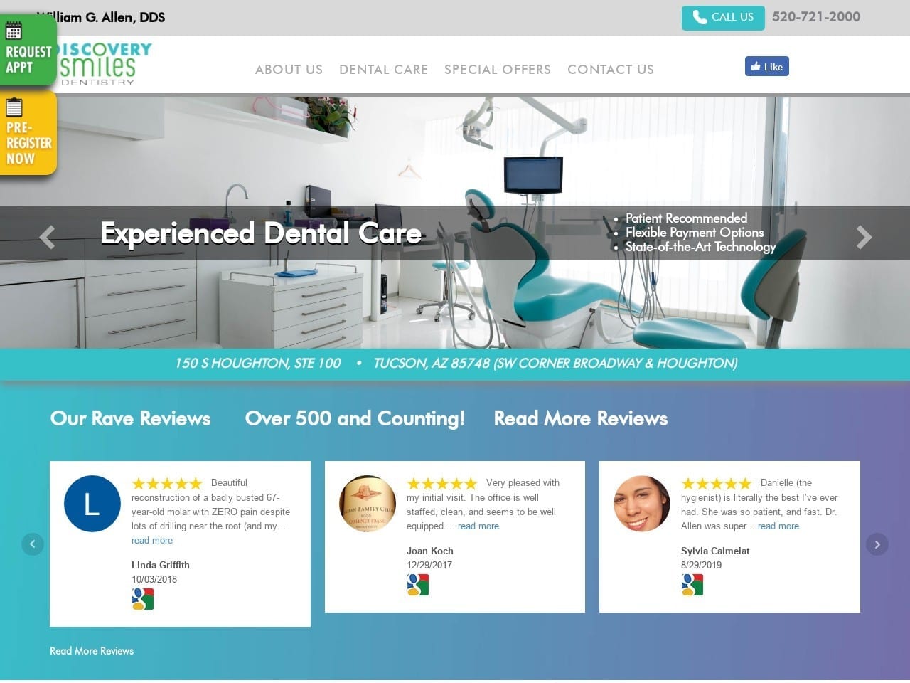 Discovery Smiles Dentist Website Screenshot from discoverysmiles.com