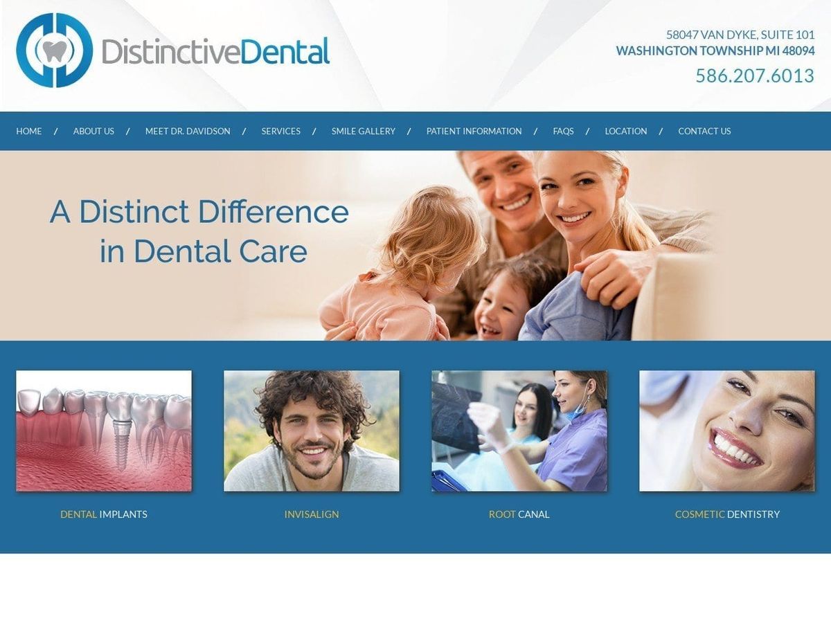 Distinctive Dental Website Screenshot from distinctivedentalpc.com