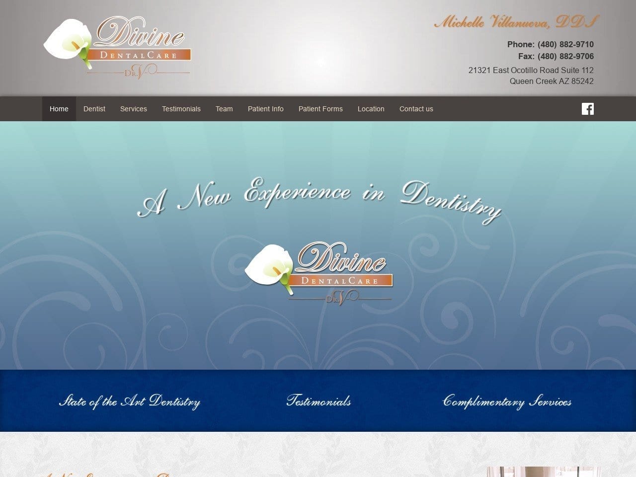 Divine DentalCare Website Screenshot from divinedentalcare.com