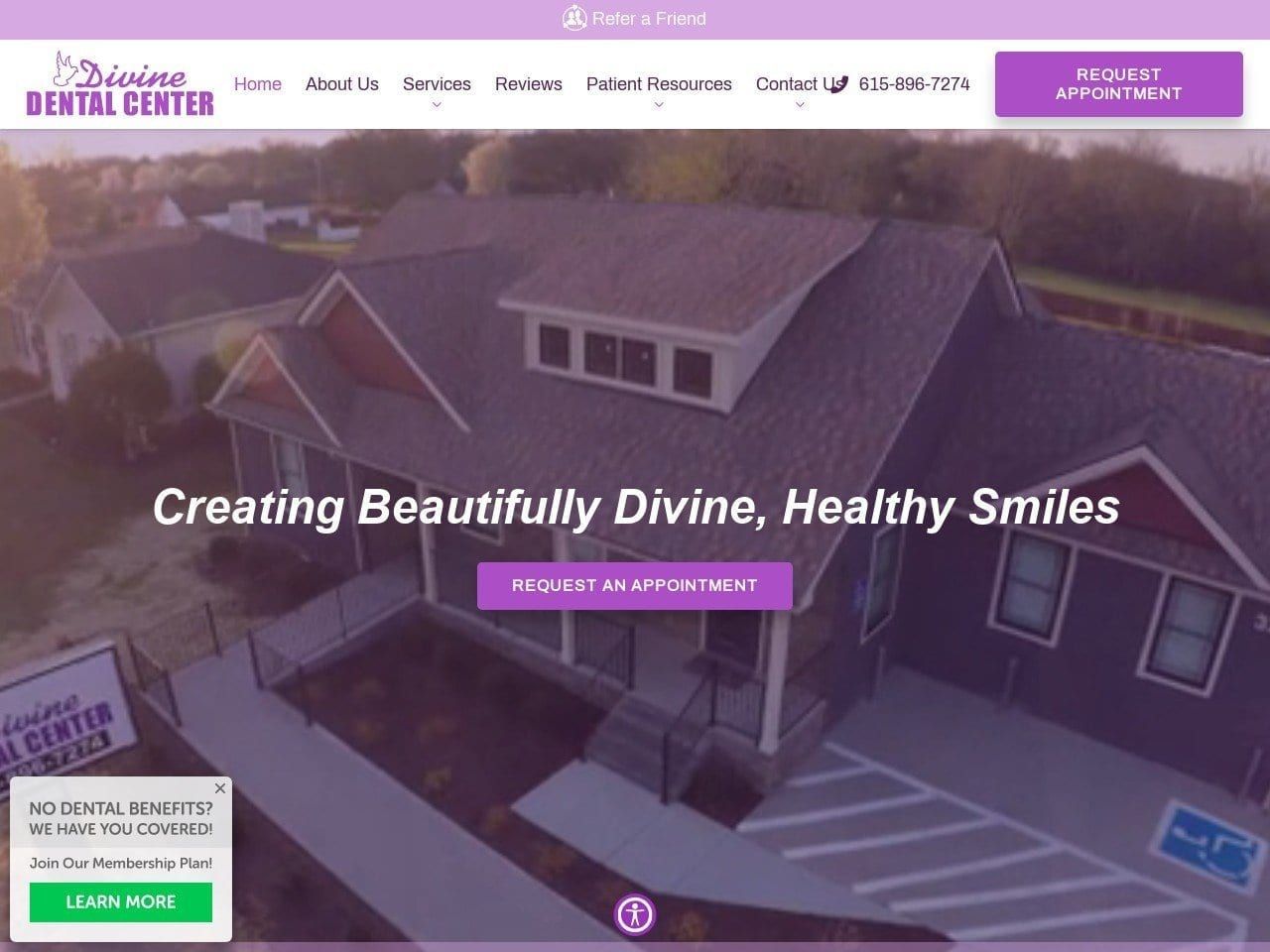 Divine Dental Center Website Screenshot from divinedentalcenter.com